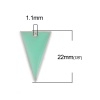 Bild von Messing Emaillierte Pailletten Charms Dreieck Silberfarbe Hellgrün Emaille 22mm x 13mm, 10 Stück                                                                                                                                                              
