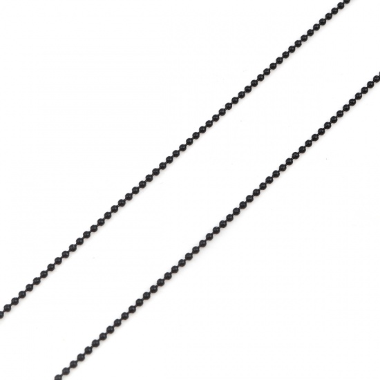Picture of Iron Based Alloy Ball Chain Necklace Black 70cm(27 4/8") long, 1 Packet ( 10 PCs/Packet)