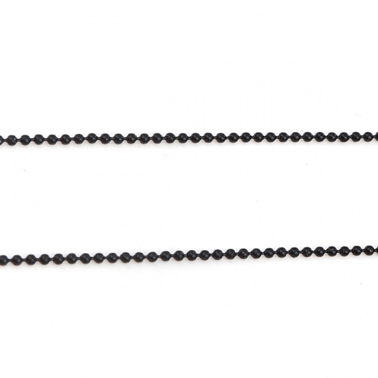 Picture of Iron Based Alloy Ball Chain Necklace Black 70cm(27 4/8") long, 1 Packet ( 10 PCs/Packet)
