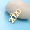 Immagine di 304 Stainless Steel Year Charms Number Gold Plated Message " 2020 " 20mm x 11mm, 10 PCs