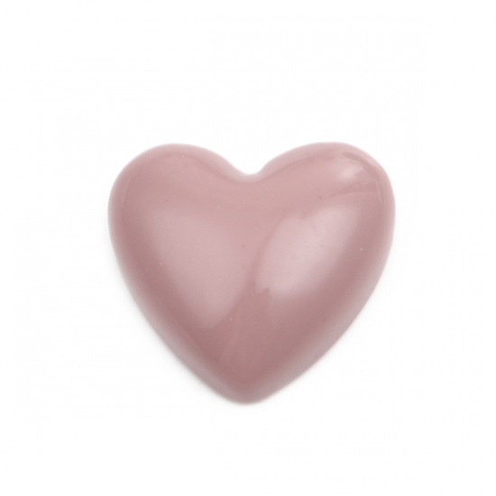 Immagine di Resina San Valentino Dome Seals Cabochon Cuore Rosa scuro 18mm x 17mm, 10 Pz