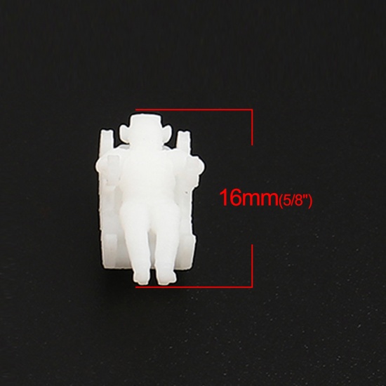 Picture of Resin Resin Jewelry Craft Filling Material White Astronaut Spaceman 16mm x 7mm, 2 PCs