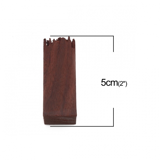 Picture of Sandalwood Resin Jewelry Craft Filling Material Brown Red Irregular 50mm x 20mm, 1 Piece