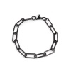 Picture of 304 Stainless Steel Paperclip Chains Link Cable Chain Bracelets Oval Gunmetal 19.4cm(7 5/8") long, 1 Piece