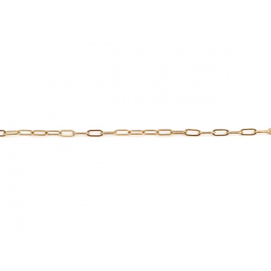Imagen de 304 Acero Inoxidable Cable Cadena Cruz Collares Óvalo Chapado en Oro 80cm longitud, 1 Unidad