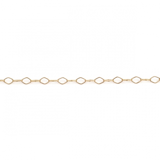 Imagen de 304 Acero Inoxidable Cable Cadena Cruz Collares Diamond Chapado en Oro 59.8cm longitud, 1 Unidad