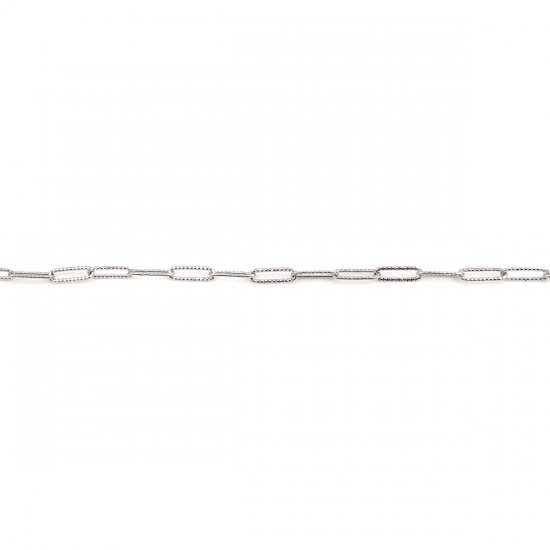 Imagen de 304 Acero Inoxidable Cable Cadena Cruz Collares Óvalo Tono de Plata 59.3cm longitud, 1 Unidad