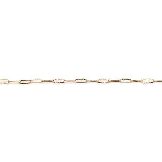 Imagen de 304 Acero Inoxidable Cable Cadena Cruz Collares Óvalo Chapado en Oro 59.3cm longitud, 1 Unidad
