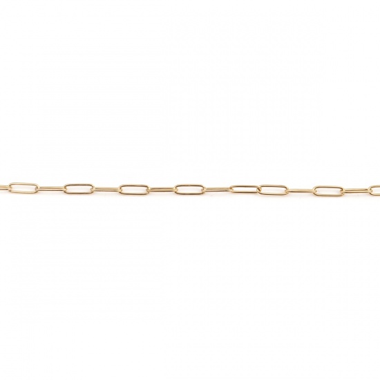 Image de Colliers en 304 Acier Inoxydable Chaînes de Maille Trombone Chaîne Maille Forçat Ovale Doré 59.7cm Long, 1 Pièce