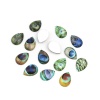 Picture of Glass Dome Seals Cabochon Drop Flatback At Random Feather Pattern 25mm x 18mm, 1 Packet ( 16 PCs/Packet)