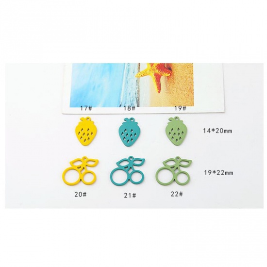 Picture of Zinc Based Alloy Charms Cherry Fruit Yellow 22mm x 19mm, 10 PCs