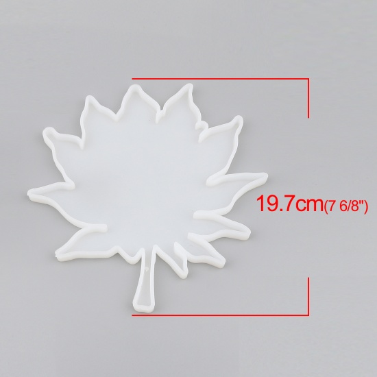 Immagine di Silicone Muffa della Resina per Gioielli Rendendo Foglia d'Acero Bianco 19.7cm x 18.7cm, 1 Pz