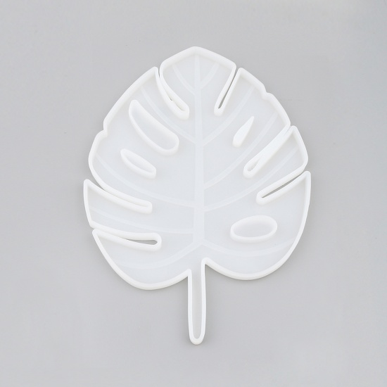 Picture of Silicone Resin Mold For Jewelry Making Leaf White 24.5cm x 17cm, 1 Piece