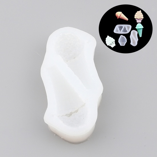 Picture of Silicone Resin Mold For Jewelry Making Irregular White 9.6cm x 5cm, 1 Piece