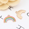 Picture of Zinc Based Alloy Weather Collection Charms Rainbow Gold Plated Multicolor Enamel 24mm x 17mm, 10 PCs