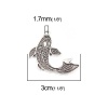 Immagine di Zinc Based Alloy Ocean Jewelry Pendants Fish Animal Antique Silver Color 30mm x 20mm, 20 PCs