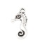 Picture of Zinc Based Alloy Ocean Jewelry Pendants Seahorse Animal Antique Silver Color 30mm x 15mm, 50 PCs