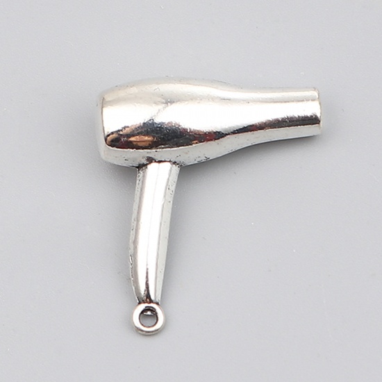 Picture of Zinc Based Alloy Charms Hair Dryer Antique Silver Color 26mm x 23mm, 10 PCs