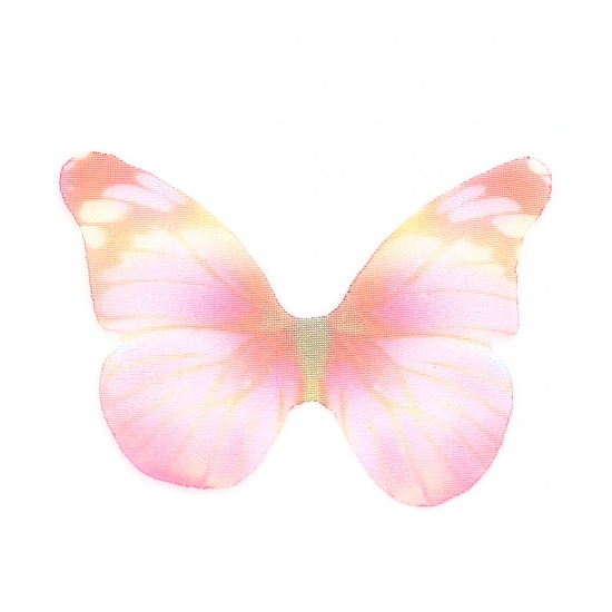 Immagine di Organza Eterea Farfalla Fai Da Te Arancione & Rosso 43mm x 33mm, 50 Pz
