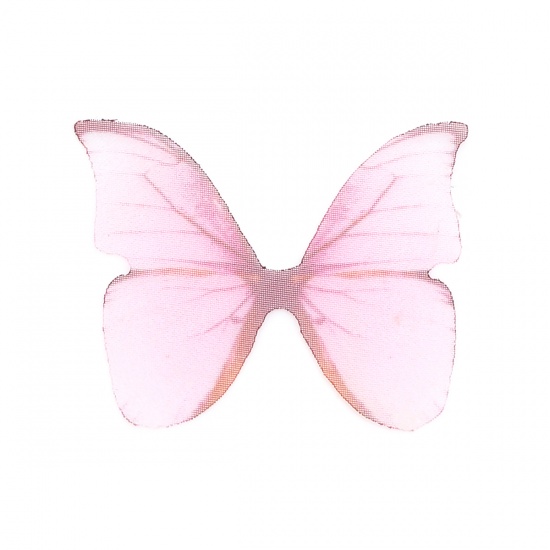 Picture of Organza Ethereal Butterfly For DIY & Craft Pink 38mm x 32mm, 50 PCs