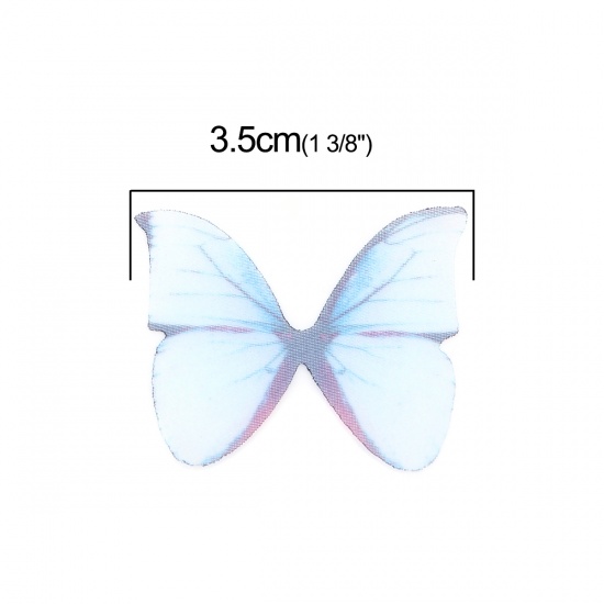 Picture of Organza Ethereal Butterfly For DIY & Craft Blue 38mm x 32mm, 50 PCs