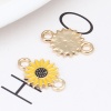 Picture of Zinc Based Alloy Connectors Sunflower Gold Plated Black & Yellow Enamel 22mm x 14mm, 10 PCs