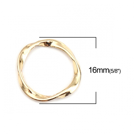 Picture of Zinc Based Alloy Charms Circle Ring Gold Plated 16mm Dia., 20 PCs