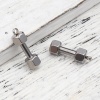 Picture of Stainless Steel Fitness Charms Dumbbell Silver Tone 19mm x 7mm, 5 PCs