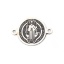Image de Connecteurs en 304 Acier Inoxydable Religieux Rond Argent Mat Noir Jésus Émail 19mm x 14mm, 1 Pièce
