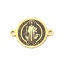 Immagine di 304 Acciaio Inossidabile Religione Connettore Tondo Oro Placcato Nero Gesù Smalto 19mm x 14mm, 1 Pz