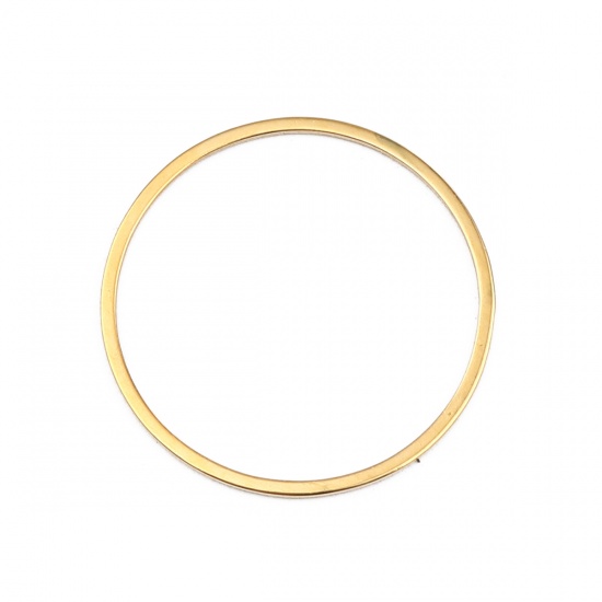 Immagine di 0.8mm Stainless Steel Closed Soldered Jump Rings Findings Circle Ring Gold Plated 30mm Dia., 5 PCs