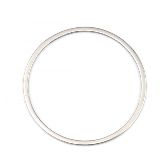 Bild von 0.8mm Edelstahl Geschlossen Bindering Ring Silberfarbe 30mm D., 10 Stück