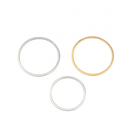 Picture of 0.8mm Stainless Steel Closed Soldered Jump Rings Findings Circle Ring Silver Tone 30mm Dia., 10 PCs