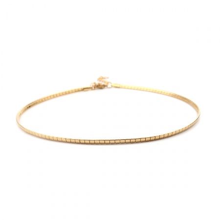 Imagen de Collar Gargantilla Al Por Mayor, Chapado en Oro 304 Acero Inoxidable, Unisex Enchapado al Vacío Minimalista Regalo Joyería Para Minorista, 35cm longitud, Tamaño de la Cadena: 3mm, 1 Unidad