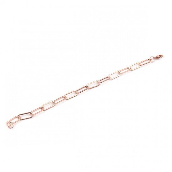 Picture of 304 Stainless Steel Bracelets Rose Gold Oval 19.5cm(7 5/8") long, 1 Piece