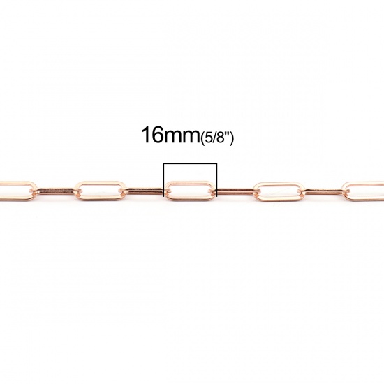 Image de 1 Pièce Colliers en 304 Acier Inoxydable Placage sous Vide Ovale Or Rose 59.5cm long