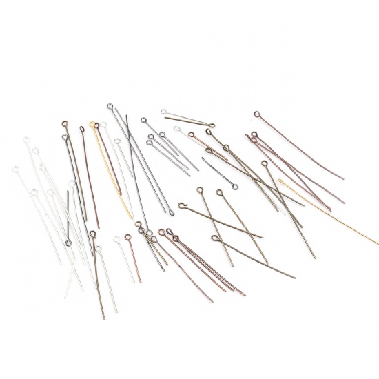 Picture of Iron Based Alloy Eye Eye Pins Antique Copper 26mm(1") long, 0.7mm, 3750 PCs