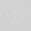 Picture of Iron Based Alloy Eye Eye Pins Silver Plated 26mm(1") long, 0.7mm, 2608 PCs