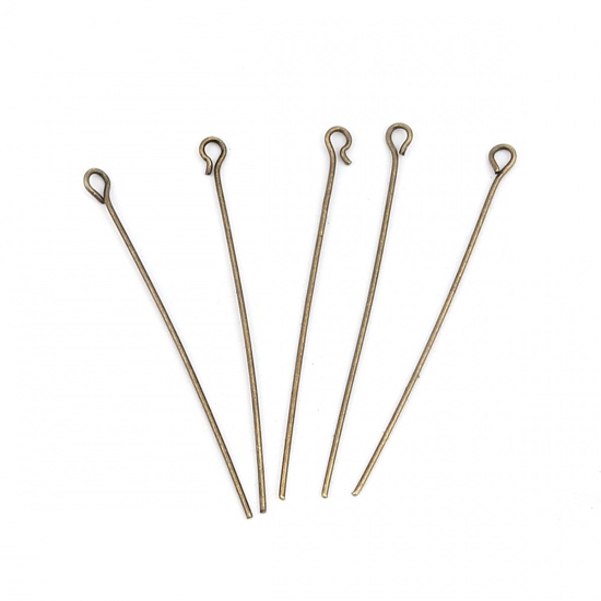 Picture of Iron Based Alloy Eye Eye Pins Antique Copper 20mm( 6/8") long, 0.7mm, 3750 PCs