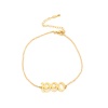 Picture of 304 Stainless Steel Year Anklet Gold Plated Number Message " 2020 " 21cm(8 2/8") long, 1 Piece
