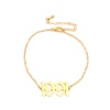 Imagen de 304 Stainless Steel Year Anklet Gold Plated Number Message " 2020 " 21cm(8 2/8") long, 1 Piece
