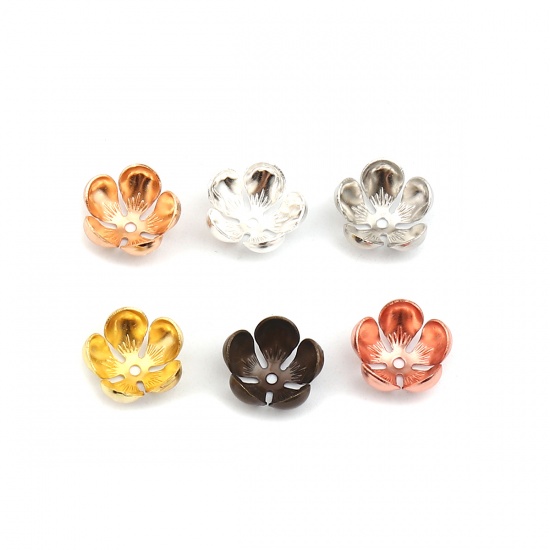 Picture of Brass Bead Cap Flower Gold Plated (Fit Beads Size: 14mm Dia.) 13mm x 13mm, 50 PCs                                                                                                                                                                             