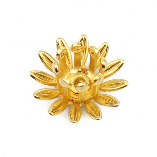 Изображение Copper Bead Cap Daisy Flower Gold Plated (Fit Beads Size: 6mm Dia.) 11mm x 11mm, 20 PCs