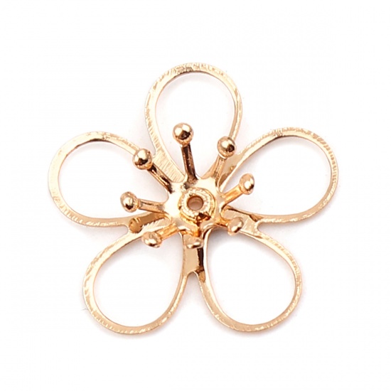 Picture of Copper Bead Cap Flower Gold Plated (Fit Beads Size: 10mm Dia.) 21mm x 21mm, 20 PCs