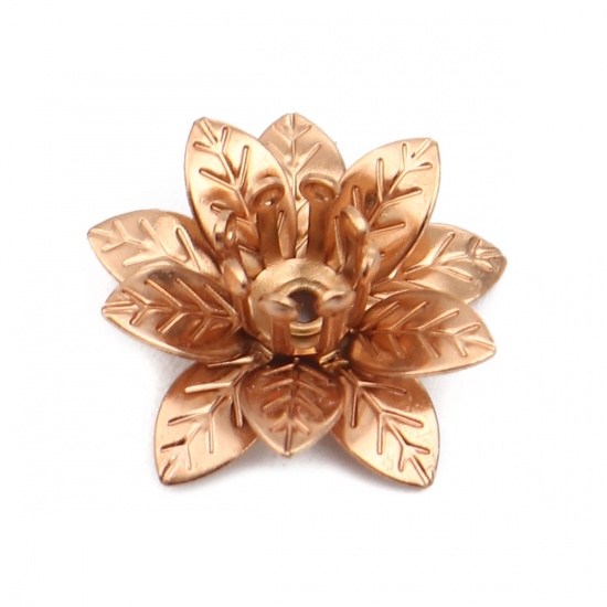 Picture of Brass Bead Cap Flower Gold Plated (Fit Beads Size: 6mm Dia.) 16mm x 15mm, 20 PCs                                                                                                                                                                              