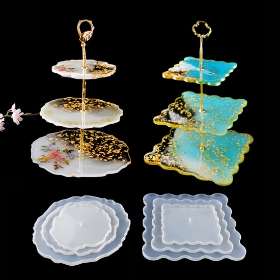 Picture of Plastic Resin Jewelry Craft Filling Material Multicolor Rose Flower 13cm x 9cm - 6cm x 4cm, 1 Set ( 3 PCs/Set)
