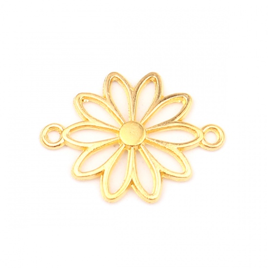 Picture of Zinc Based Alloy Connectors Daisy Flower Gold Plated 25mm x 19mm, 50 PCs