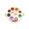 Bild von Messing Verbinder Rund Vergoldet Bunt Strass 21mm x 16mm, 1 Stück