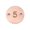 Picture of Stainless Steel Connectors Round Rose Gold Number Message " 9 " 10mm Dia., 2 PCs