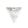 304ステンレス鋼 チャーム 三角形 シルバートーン 縞模様 14mm x 13mm、 10 個 の画像